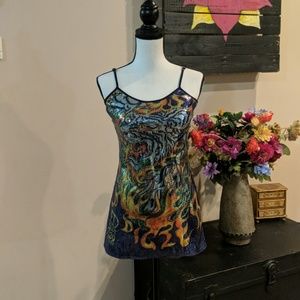 Gorgeous Ed Hardy Sequin Spaghetti Tank
